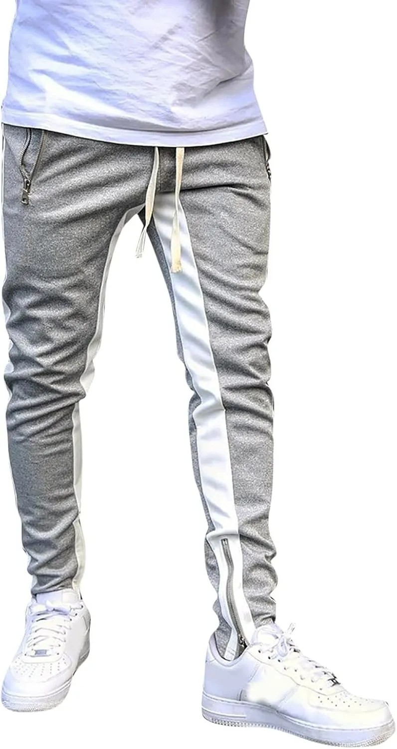 Cargo Sweatpants for Men Pants Sport Daily Workout Pants Mens Baggy Sweatpants with Pockets Fleece Sweat Pants Black