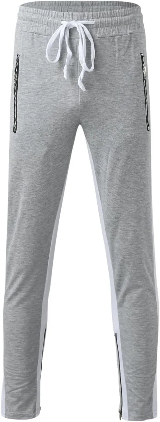 Cargo Sweatpants for Men Pants Sport Daily Workout Pants Mens Baggy Sweatpants with Pockets Fleece Sweat Pants Black