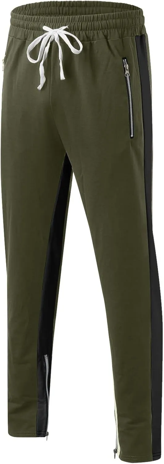 Cargo Sweatpants for Men Pants Sport Daily Workout Pants Mens Baggy Sweatpants with Pockets Fleece Sweat Pants Black