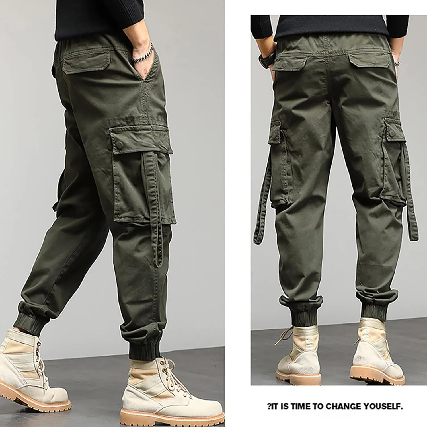 Cargo Sweatpants for Men Pants with 9 Pockets Lightweight Ripstop Cargo Work Pants Mens Wild Cargo Pants White Cargo