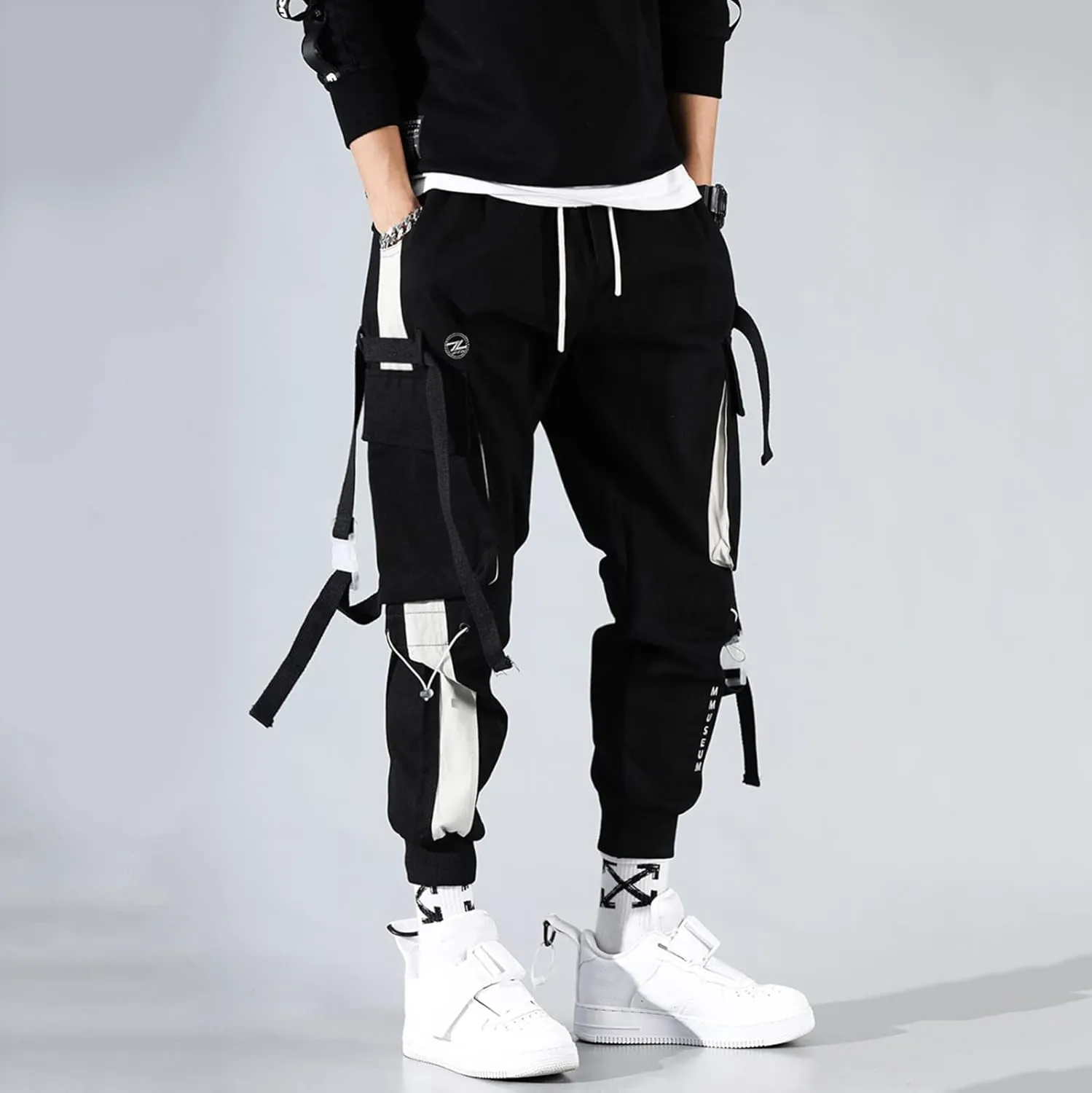 Cargo Trousers for Men Workout Sweatpants Men's Waterproof Outdoor Fleece Lined Hiking Trousers Winter Warm Skiing