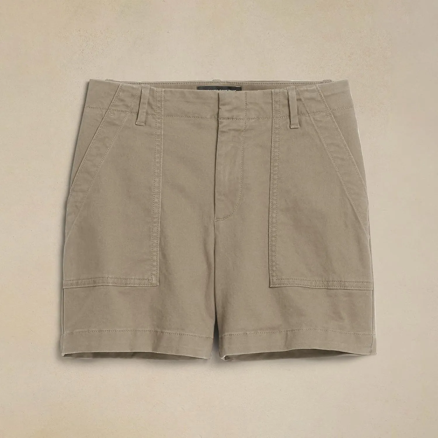 Chino Shorts for Women Casual Summer Linen Shorts Pull On Elastic High Waisted Wide Leg Lounge Short with Pockets