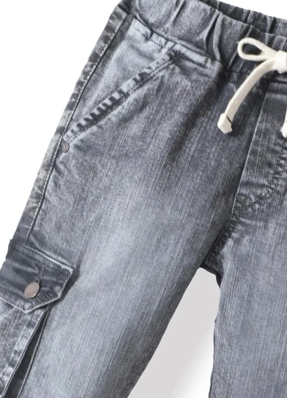 chopper club Boys Denim Cargo Joggers Slim Fit Boys Jeans 3x1 Stretchable Denim Fabric 6 Pockets Cargo Jeans
