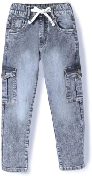 chopper club Boys Denim Cargo Joggers Slim Fit Boys Jeans 3x1 Stretchable Denim Fabric 6 Pockets Cargo Jeans