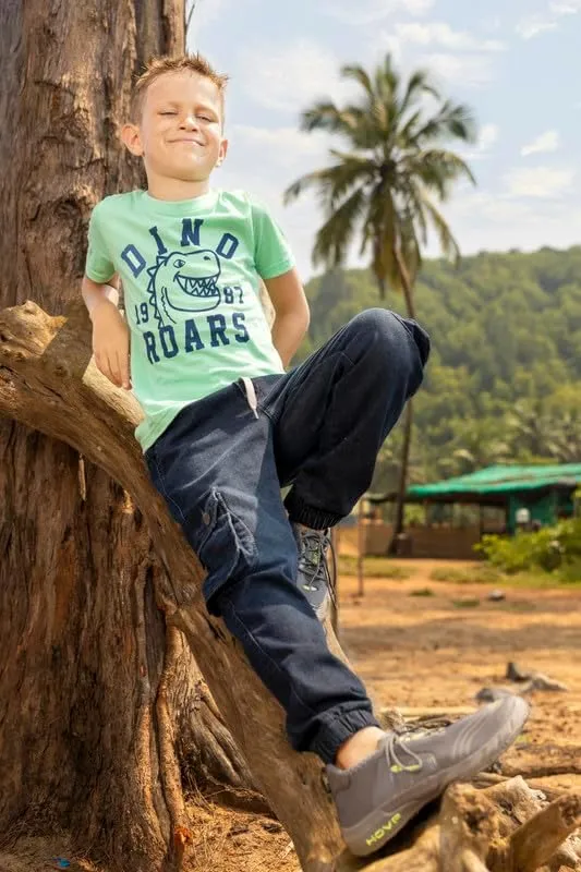 chopper club Boys Denim Cargo Joggers Slim Fit Boys Jeans 3x1 Stretchable Denim Fabric 6 Pockets Cargo Jeans