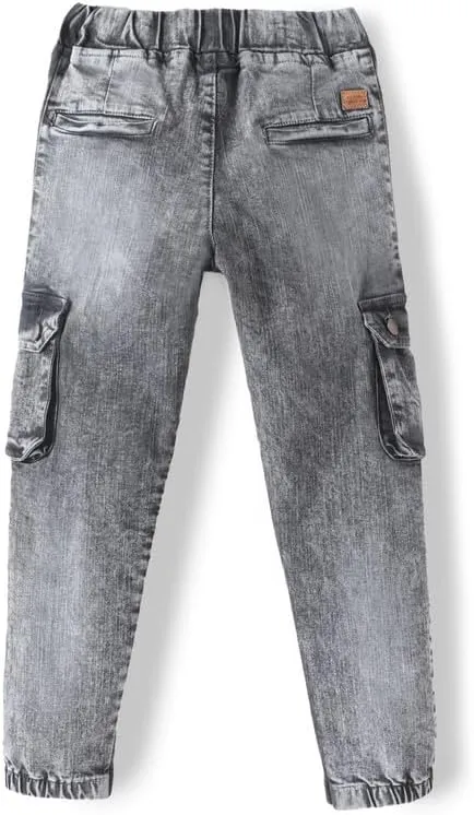 chopper club Boys Denim Cargo Joggers Slim Fit Boys Jeans 3x1 Stretchable Denim Fabric 6 Pockets Cargo Jeans