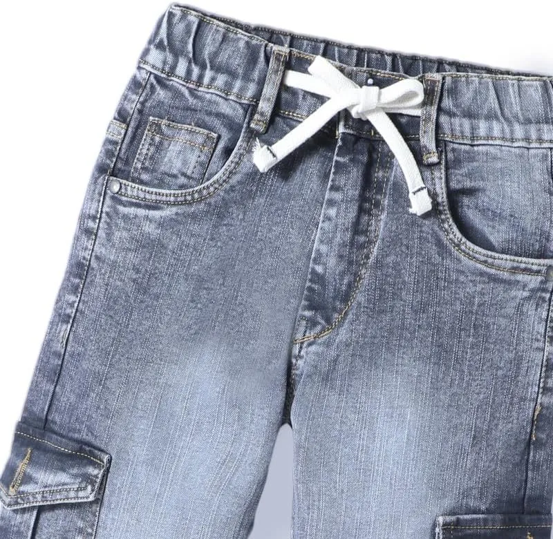 chopper club Boys Denim Cargo Joggers Slim Fit Boys Jeans 3x1 Stretchable Denim Fabric 6 Pockets Cargo Jeans