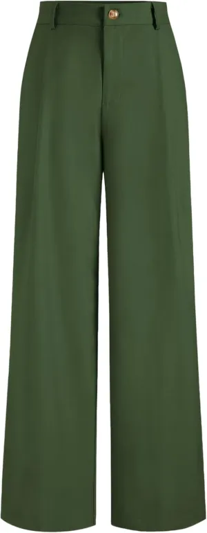 CIDER Solid Straight Leg Trousers