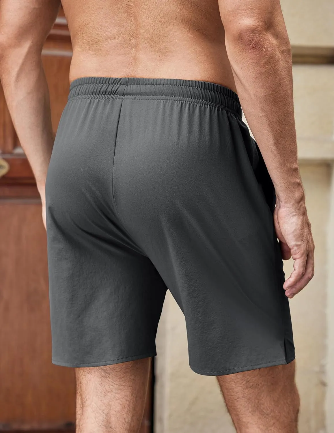 COOFANDY Men's Casual Shorts 7 inch Quick Dry Lightweight Shorts Elastic Waist Summer Beach Shorts