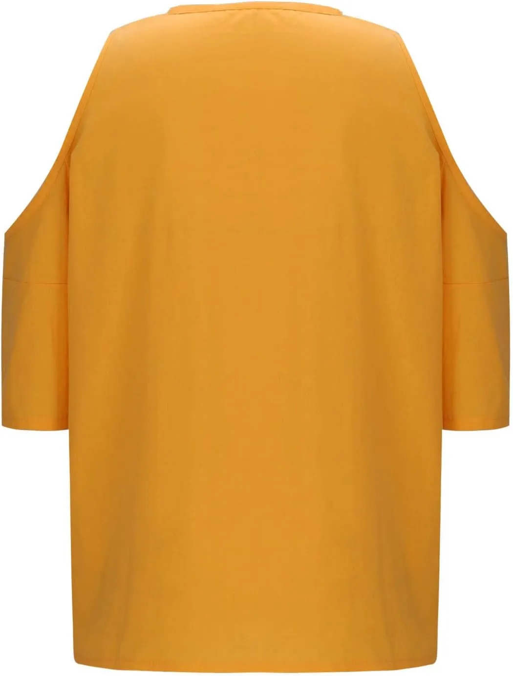 Cotton Linen Top for Women Plus Size Cold Shoulder 3/4 Sleeve Casual Summer Blouse T Shirt Fashion Loose Tunic Shirt