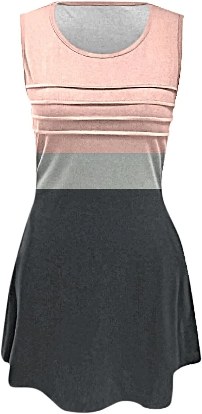 Cotton Summer Dresses for Women Womens with Pockets Summer Casual Tank Dress Sleeveless Midi Beach Dress Summer