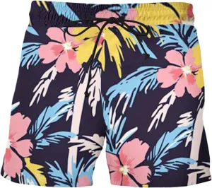 CRNTCEM Mens Casual Hawaiians Beach Shorts Quick Dry Swimwear Summer Swim Trunks Elastic Waist Drawstring Shorts