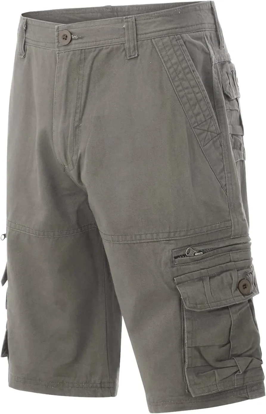 CRNTCEM Mens Outdoor Hiking Cargo Shorts Lightweight Water Resistant Quick Dry Tactical Golf Fishing Shorts with Zip Pockets