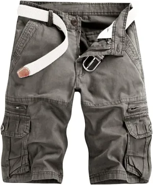 CRNTCEM Mens Outdoor Hiking Cargo Shorts Lightweight Water Resistant Quick Dry Tactical Golf Fishing Shorts with Zip Pockets
