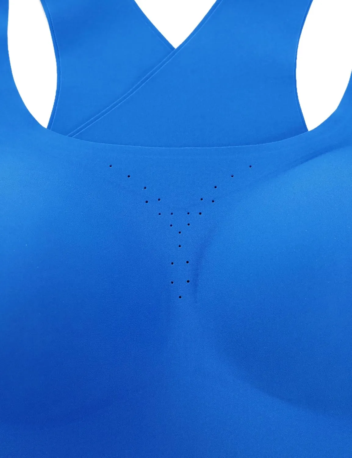 CRZ YOGA Womens Flex Sculpt Racerback Sports Bra - U Neck Medium Impact Padded Wireless Workout Gym Crop Top