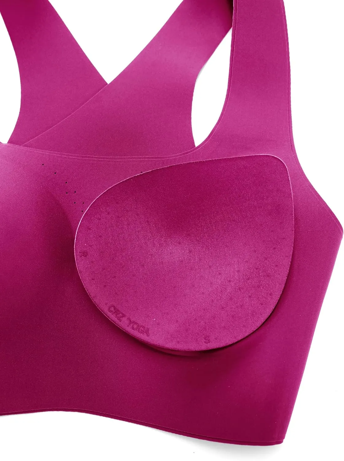 CRZ YOGA Womens Flex Sculpt Racerback Sports Bra - U Neck Medium Impact Padded Wireless Workout Gym Crop Top