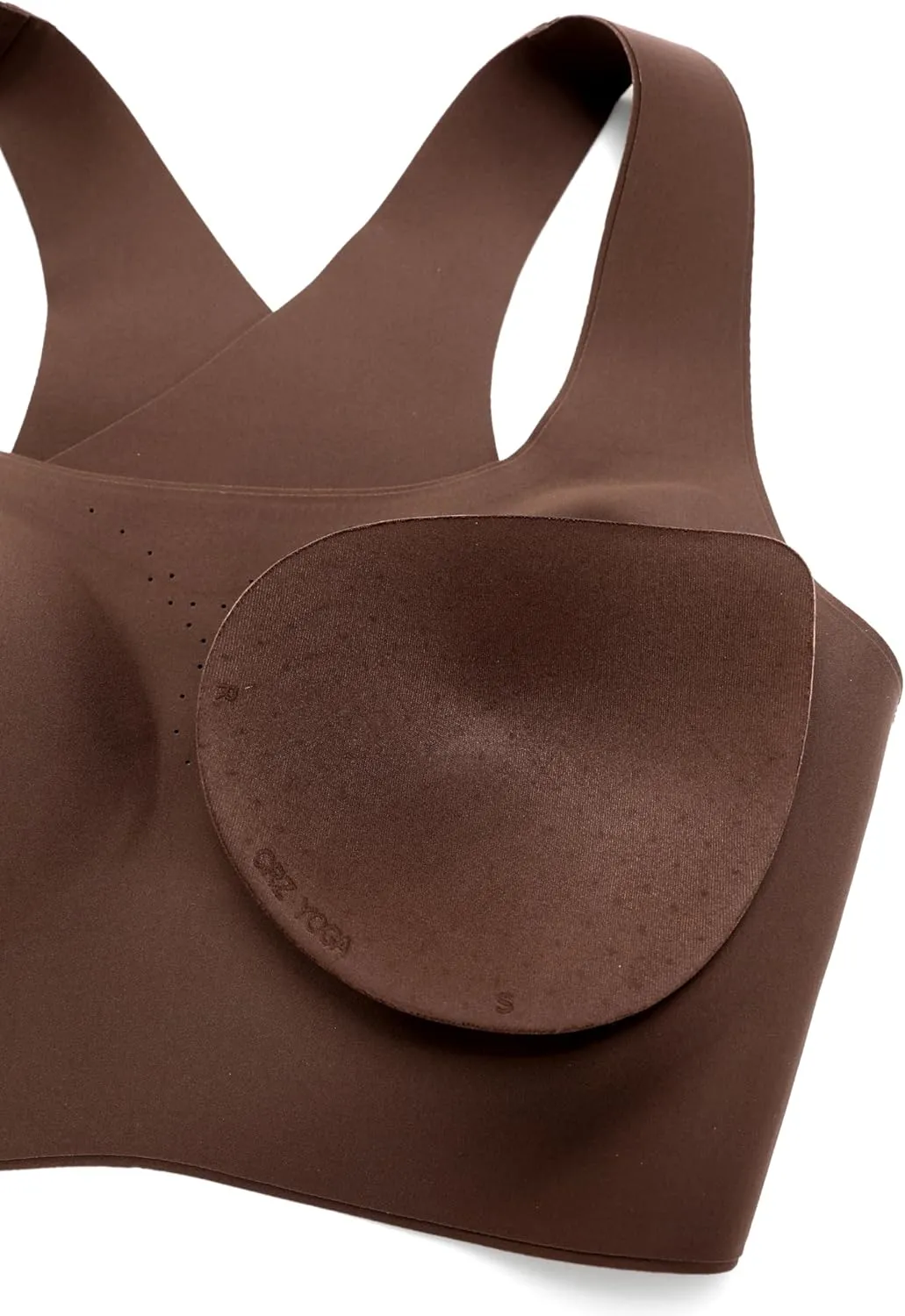 CRZ YOGA Womens Flex Sculpt Racerback Sports Bra - U Neck Medium Impact Padded Wireless Workout Gym Crop Top