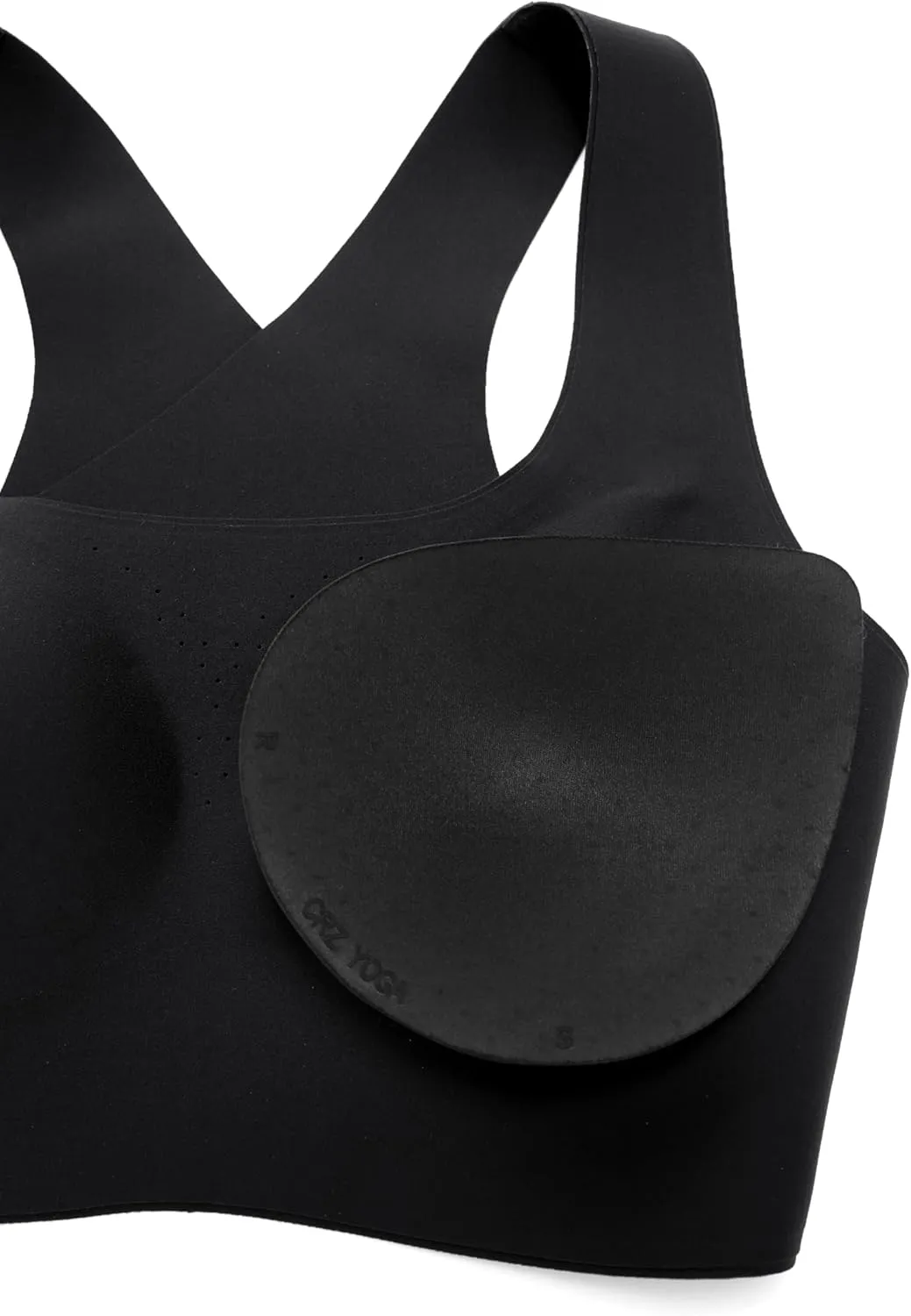 CRZ YOGA Womens Flex Sculpt Racerback Sports Bra - U Neck Medium Impact Padded Wireless Workout Gym Crop Top