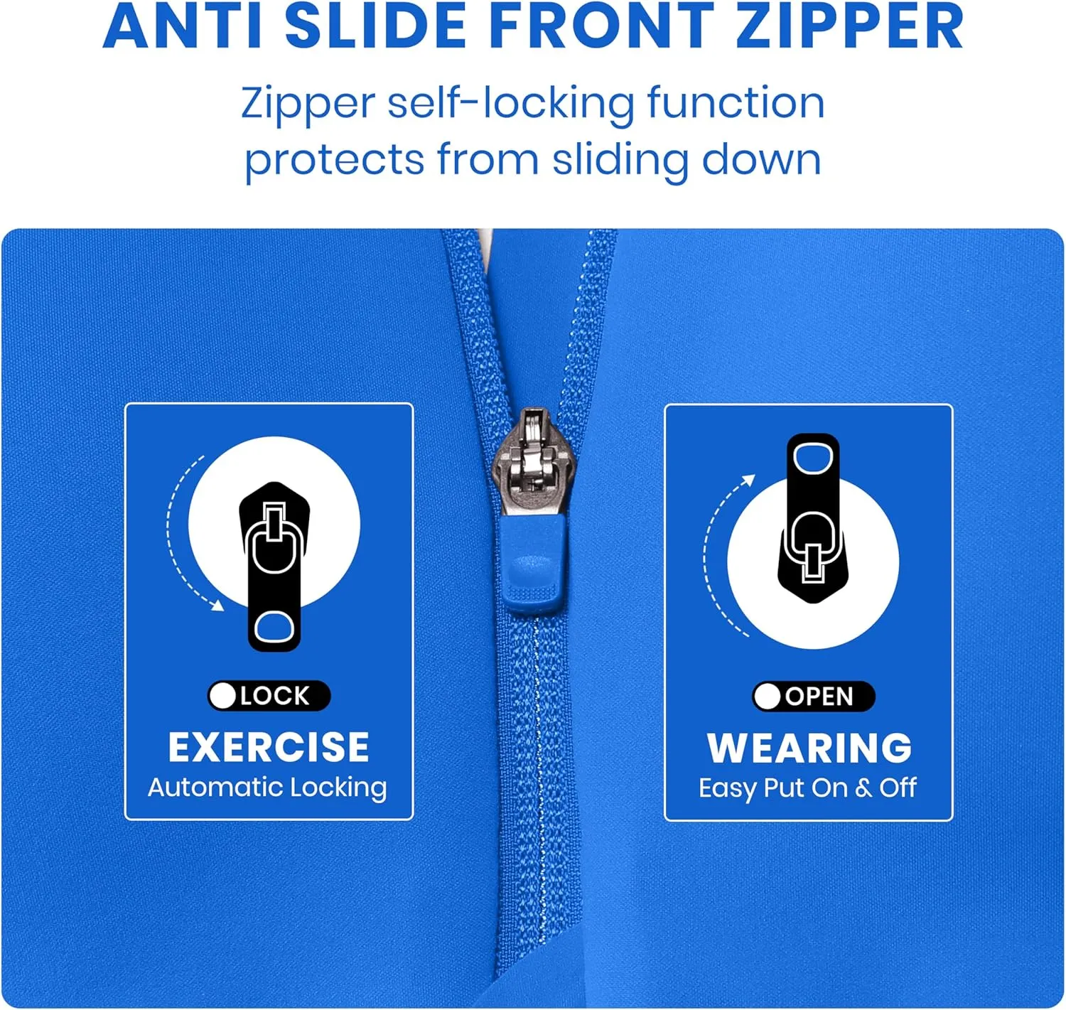 CRZ YOGA Womens Zip Front High Impact Sports Bra - Molded Cup Adjustable Convertible Straps Wireless Workout Yoga Crop Top