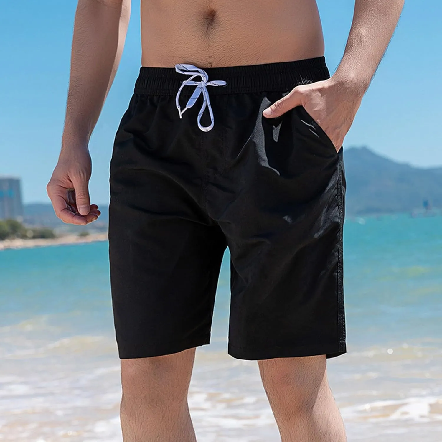 Dademeo Men's Lightweight Running Gym Workout Quick Dry Sporty Training Shorts Drawstring Casual Beach Shorts Athletic Shorts