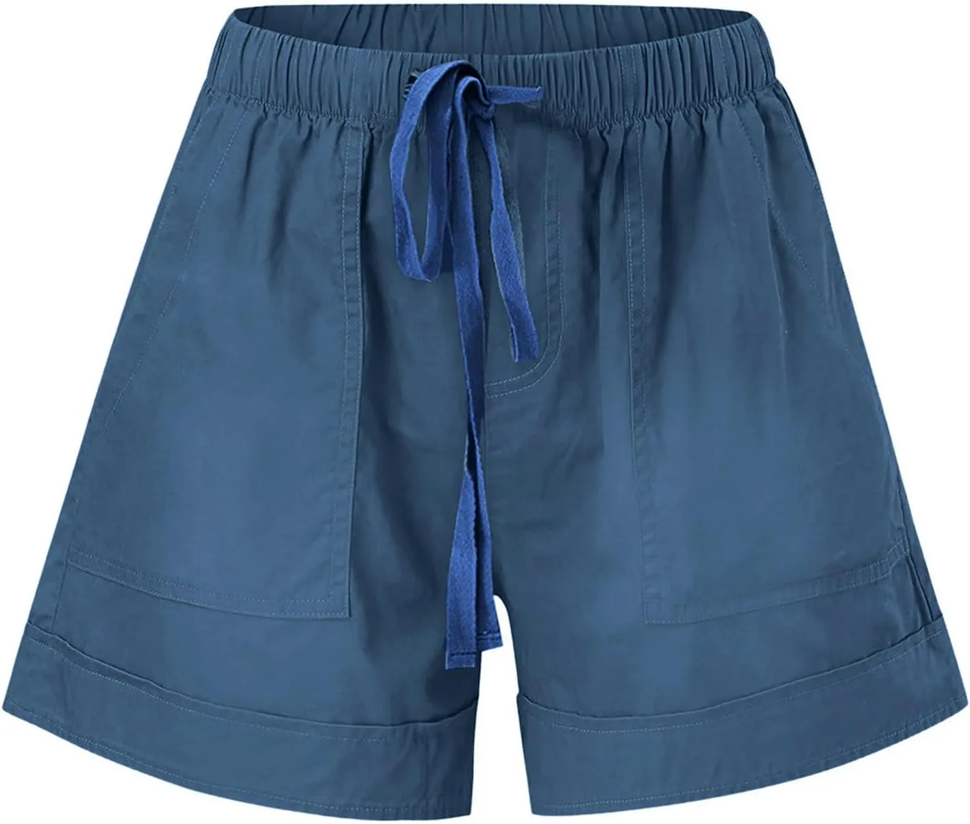DASAYO Shorts with Pockets for Women Cotton Drawstring Elastic Waist Casual Shorts Loose Lounge Summer Shorts