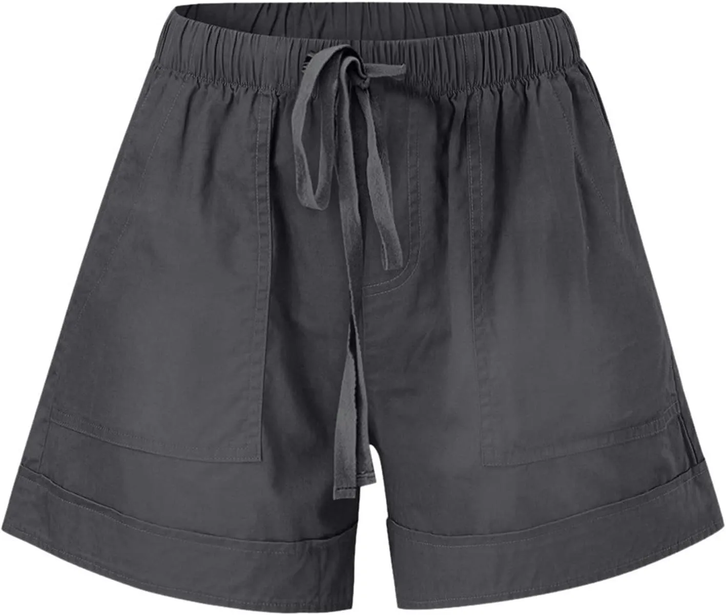 DASAYO Shorts with Pockets for Women Cotton Drawstring Elastic Waist Casual Shorts Loose Lounge Summer Shorts