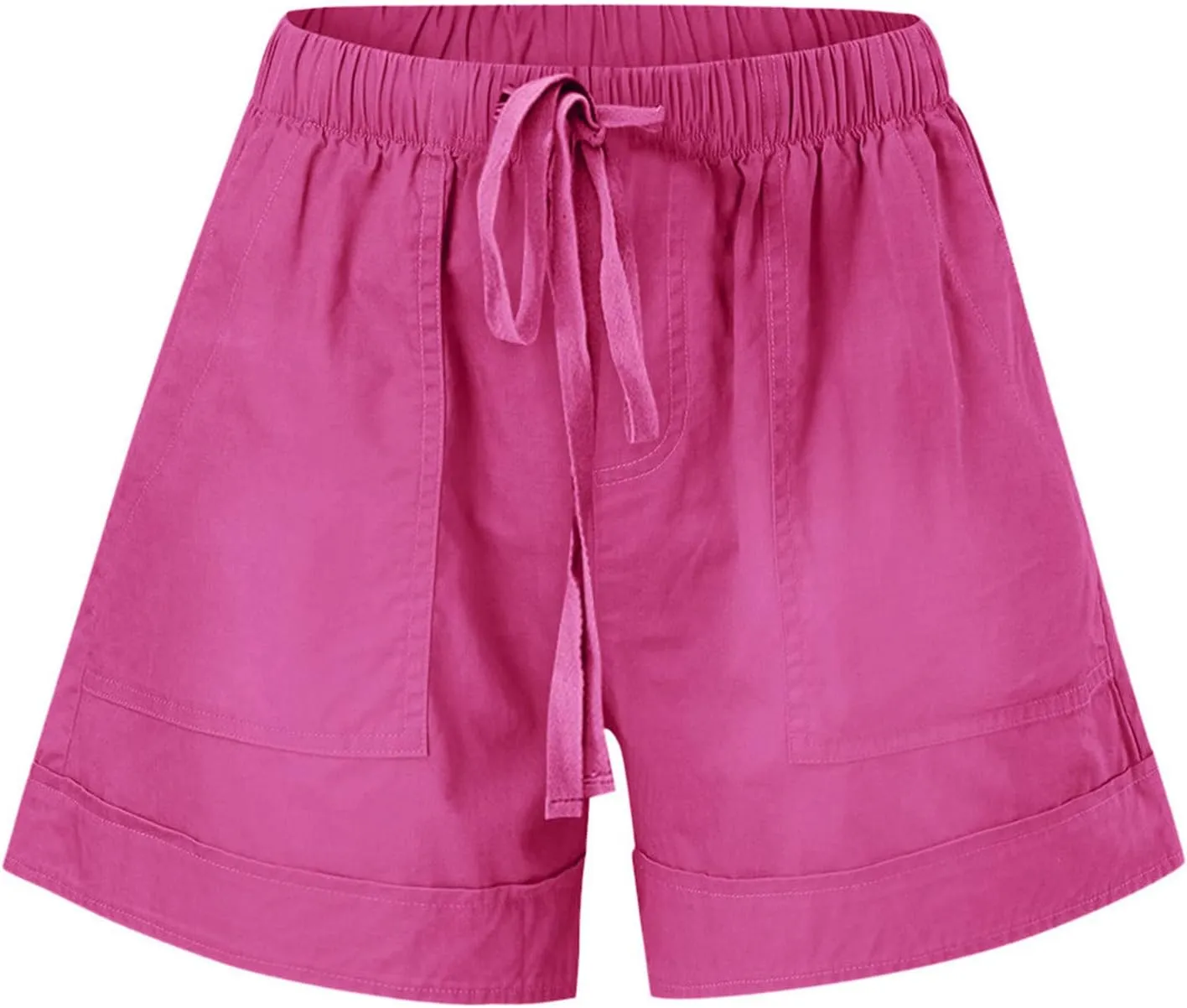 DASAYO Shorts with Pockets for Women Cotton Drawstring Elastic Waist Casual Shorts Loose Lounge Summer Shorts