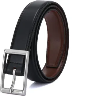 DOSHI Center Bar Formal Vegan Belt - Ultra Premium Quality Men's Vegan Belt - Upgraded Microfiber Vegan Leather Belt for Men