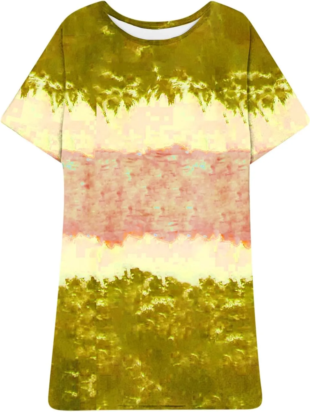 Dresses for Women 2025,Short Sleeve Crewneck Casual Spring Dress Trendy Loose Summer Dress Flowy Short Shift Dress