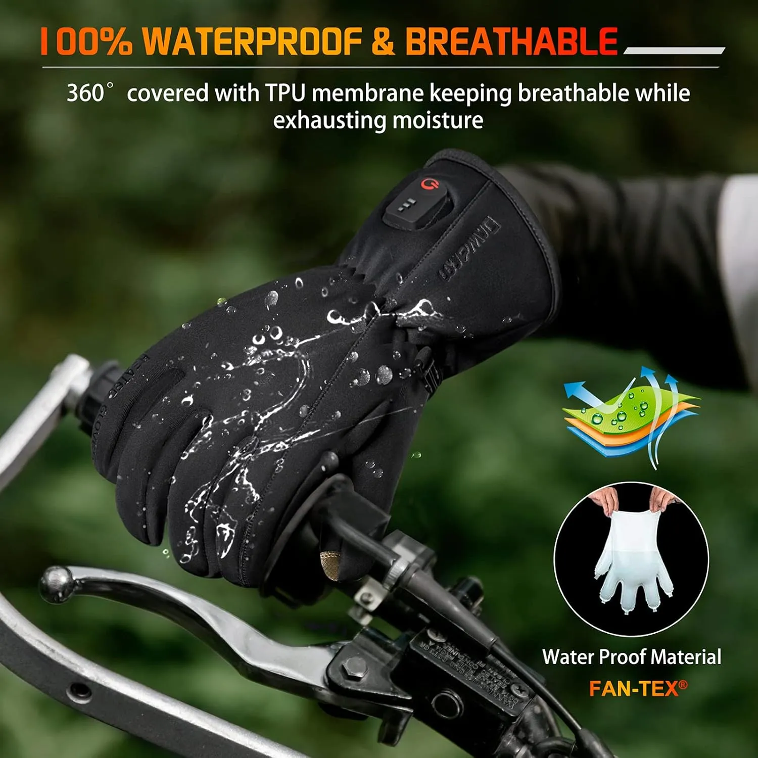 Dr.Warm Heated Gloves for Men Women, 7.4V Battery Rechargeable With Touchscreen, Waterproof & Windproof for Winter Outdoor Work Skiing Hiking Camping