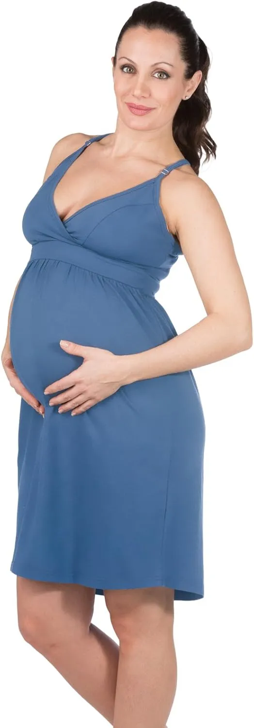 Fishers Finery Women's EcoFabric Wireless Sleeveless Maternity Nursing Nightgown
