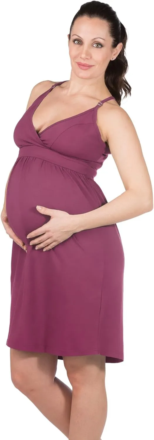 Fishers Finery Women's EcoFabric Wireless Sleeveless Maternity Nursing Nightgown