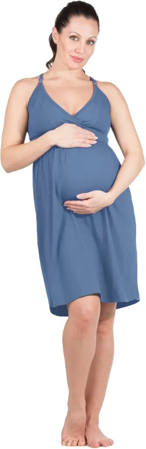 Fishers Finery Women's EcoFabric Wireless Sleeveless Maternity Nursing Nightgown