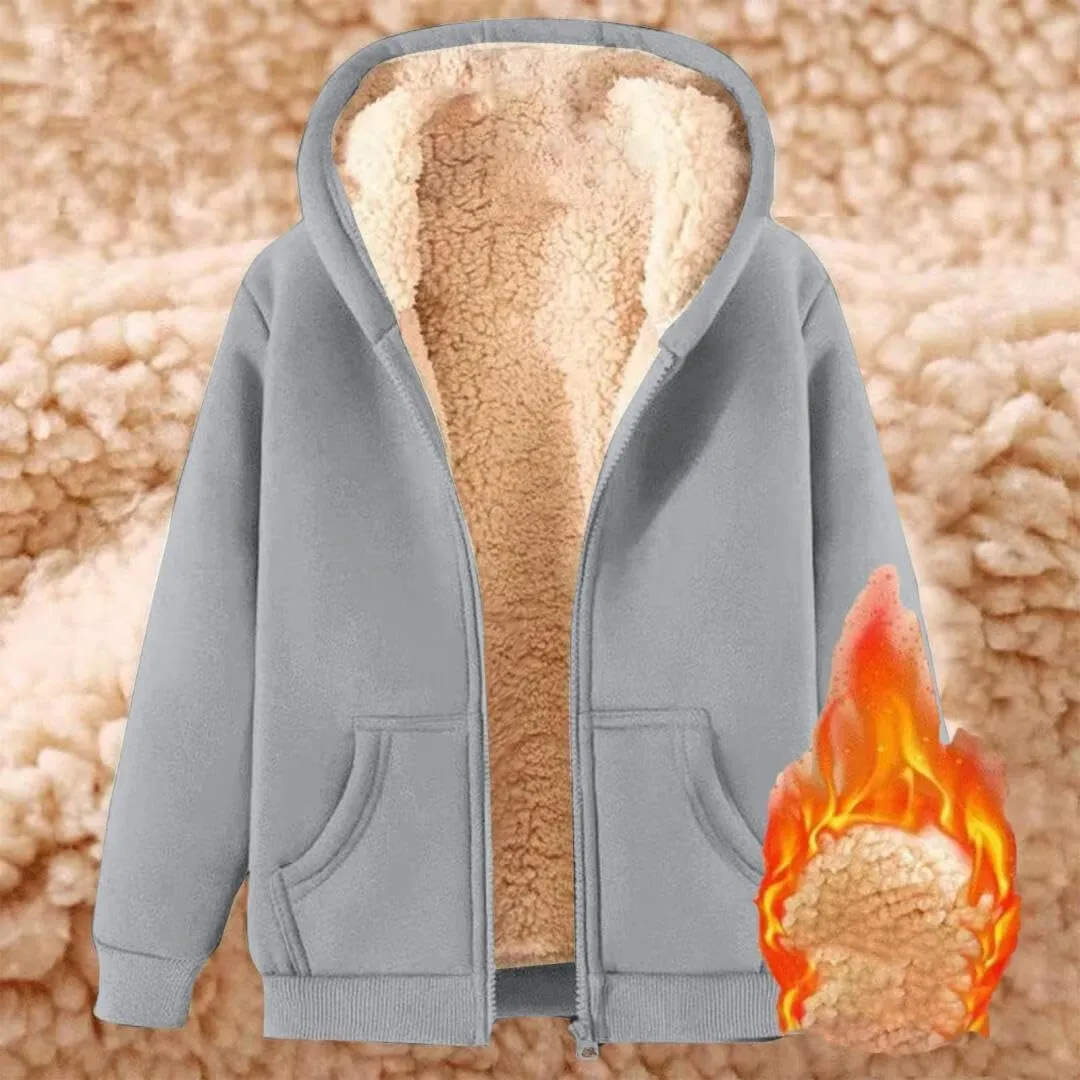 FMCHICO Fleece Lined Jackets for Men Winter Coats Fashion Zip Up Hoodies Sweatshirts Warm Sherpa Cardigan