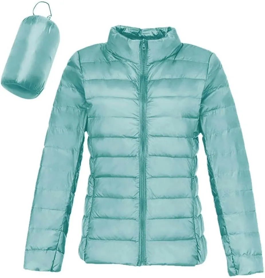 FMCHICO Women's Packable Down Jacket Lightweight Puffer Jacket Hooded Winter Coat