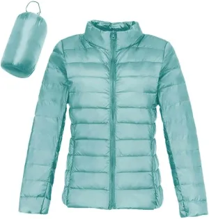 FMCHICO Women's Packable Down Jacket Lightweight Puffer Jacket Hooded Winter Coat