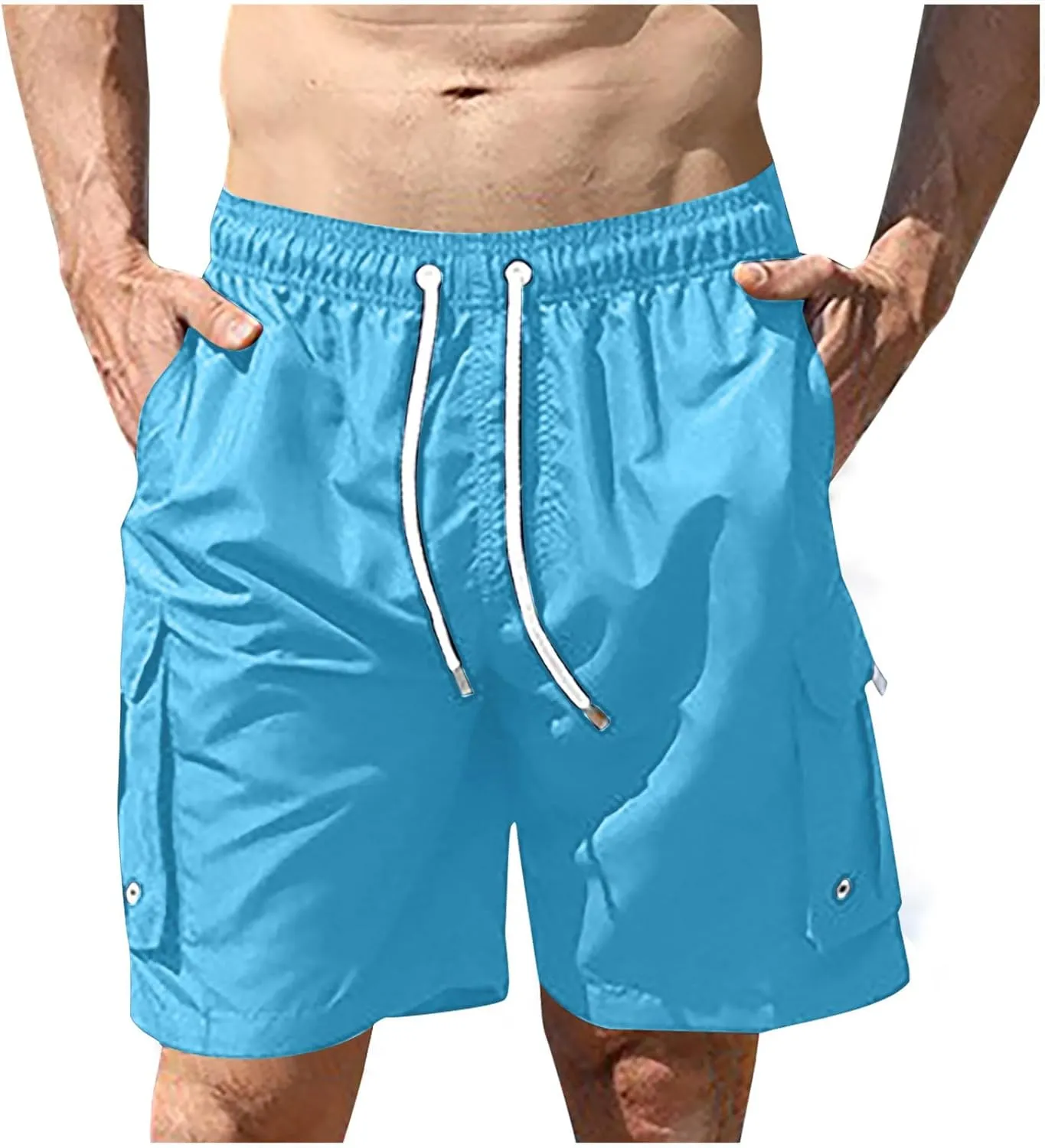 generic Men's Shorts Vacation Beach Shorts Mens Summer Breathable Running Fitness Shorts Boys Elastic Waist Fashion Quick Dry