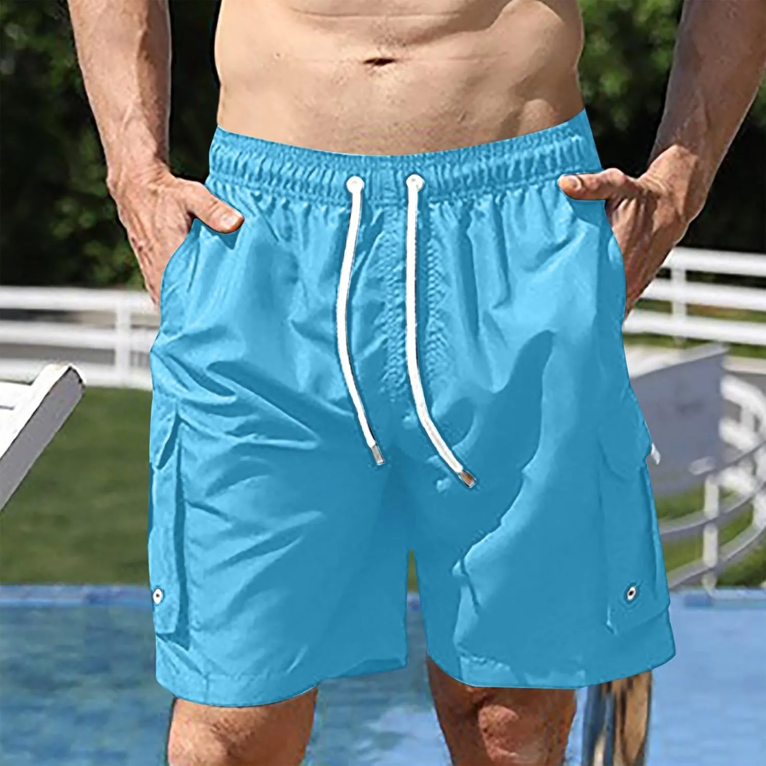 generic Men's Shorts Vacation Beach Shorts Mens Summer Breathable Running Fitness Shorts Boys Elastic Waist Fashion Quick Dry
