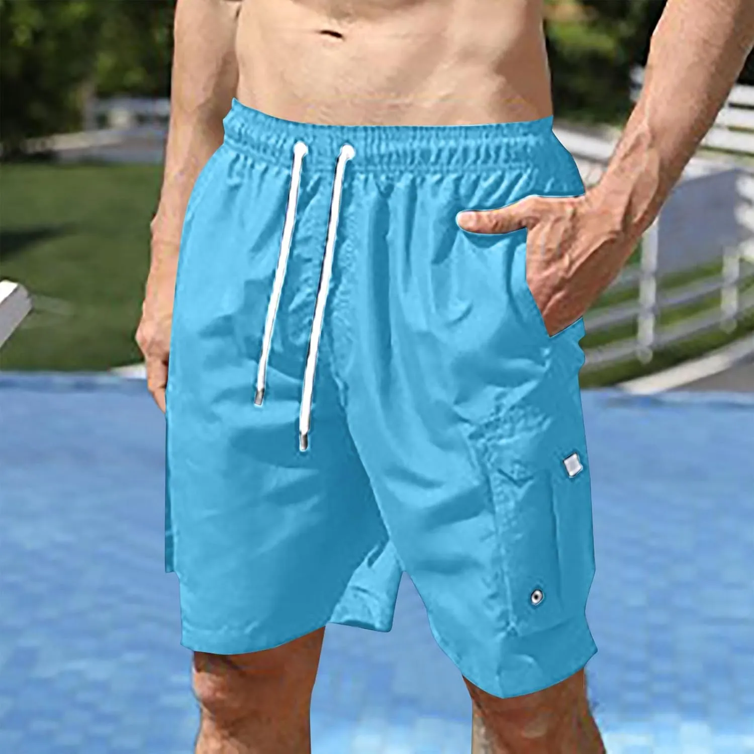 generic Men's Shorts Vacation Beach Shorts Mens Summer Breathable Running Fitness Shorts Boys Elastic Waist Fashion Quick Dry