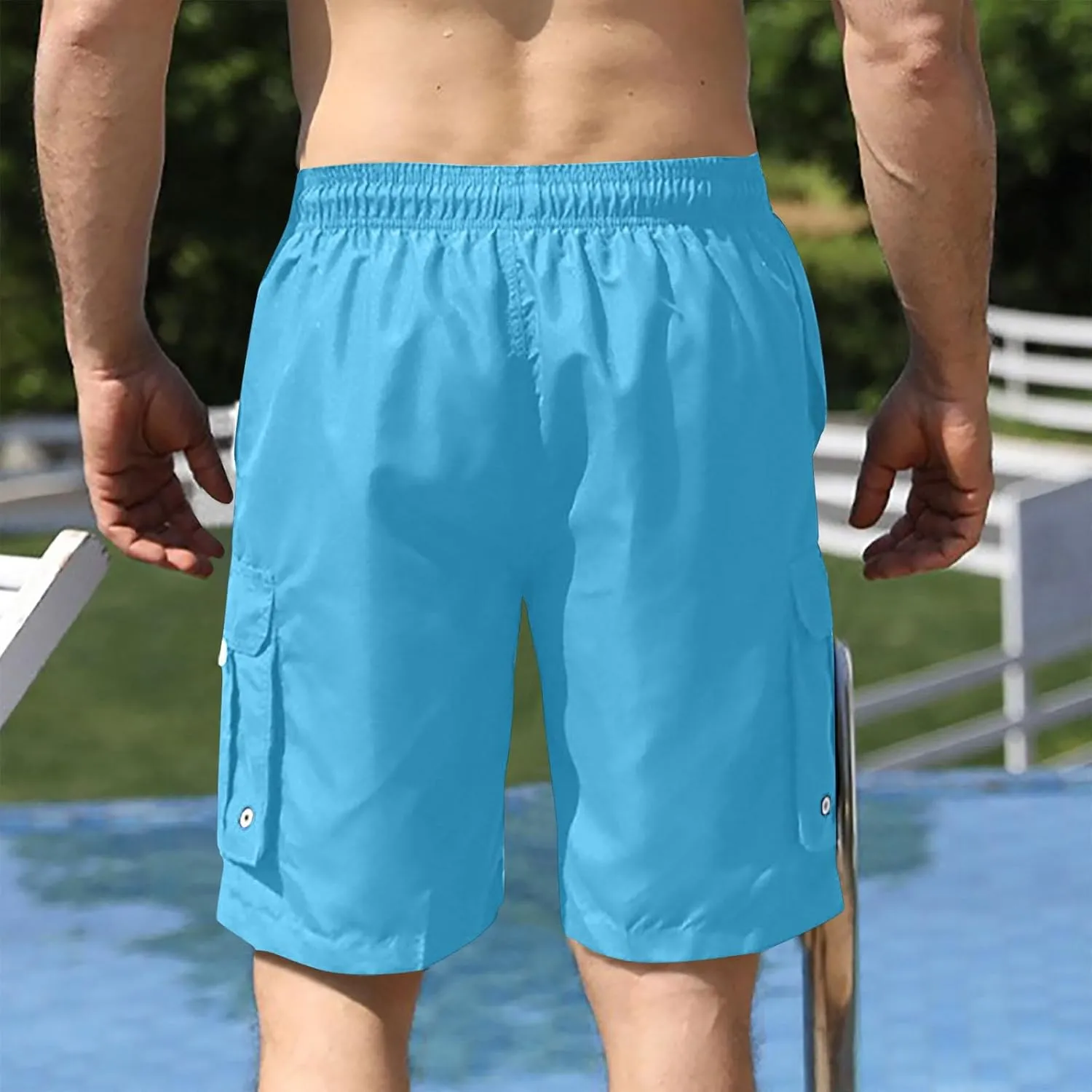 generic Men's Shorts Vacation Beach Shorts Mens Summer Breathable Running Fitness Shorts Boys Elastic Waist Fashion Quick Dry