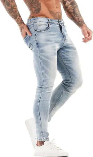 GINGTTO Men's Skinny Jeans Stretch Ripped Tapered Leg