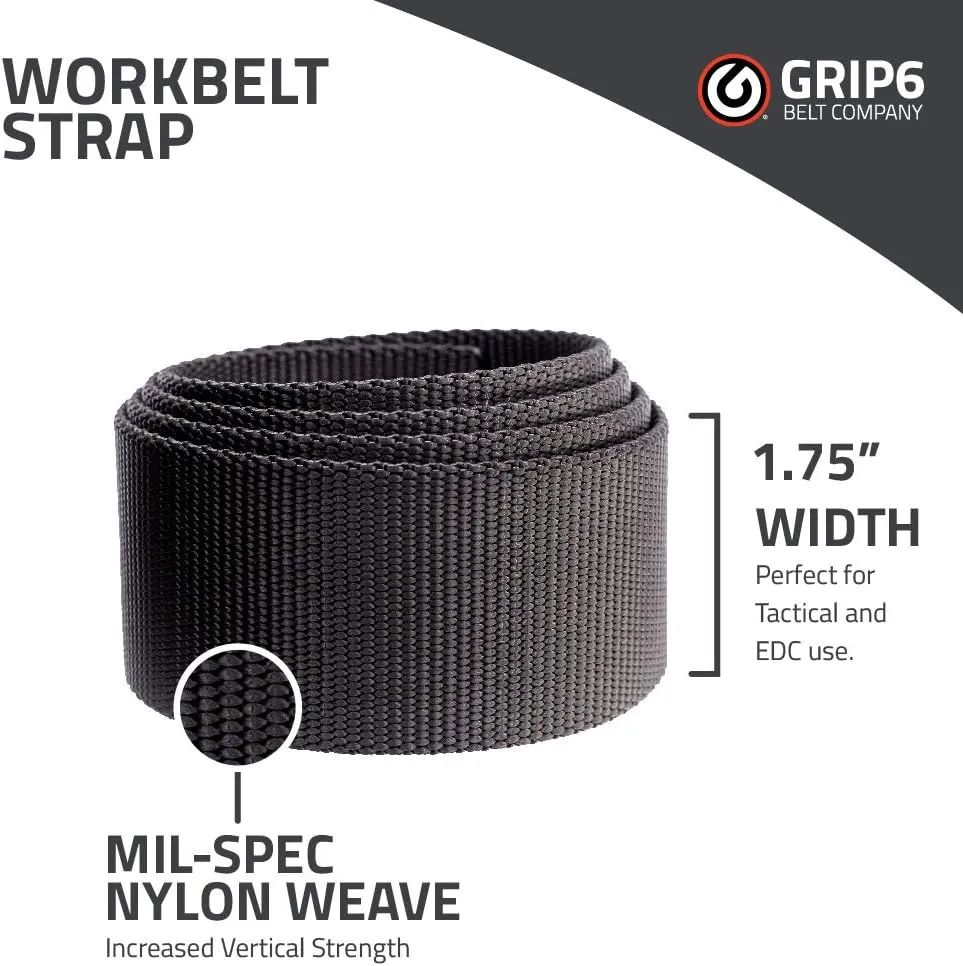 GRIP6 Workbelt - 1.5-Inch Adjustable Nylon Belts - Lifestyle and Tactical Belt for Men and Women - Made in the USA