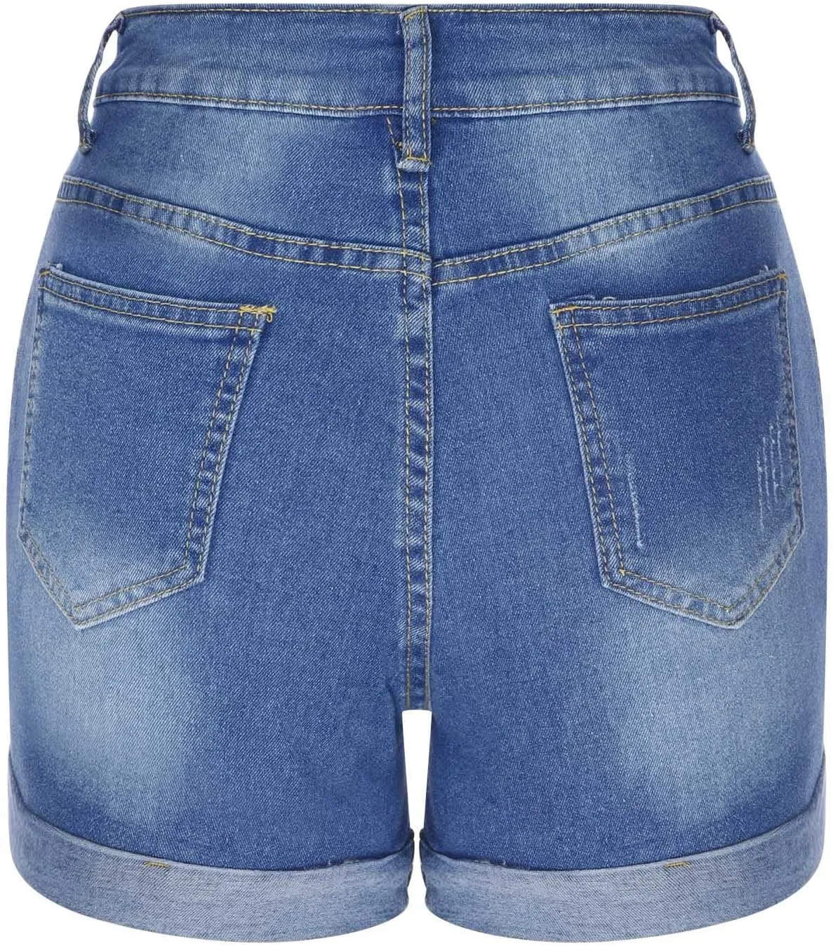 HGps8w Womens Teen Girls Chic Jean Shorts Distressed Ripped Denim Shorts High Waisted Casual Summer Streetwear Shorts