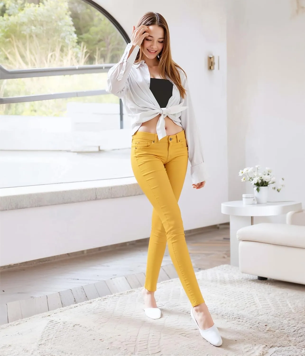 Hybrid & Company Women's Butt Lift Stretch Denim Jeans