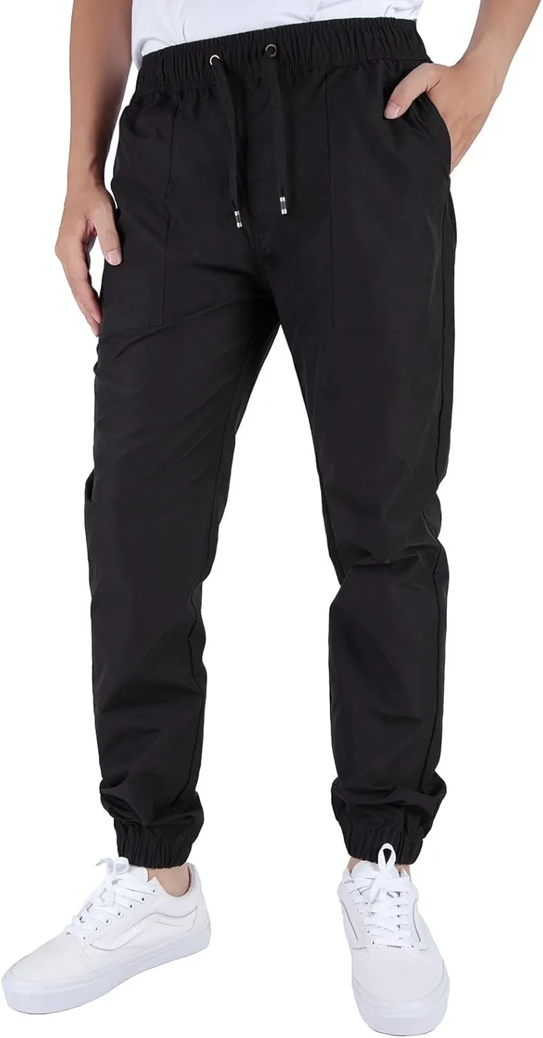 ITALYMORN Mens Joggers Lightweight Woven Pants Polyester Track Pants with Pockets