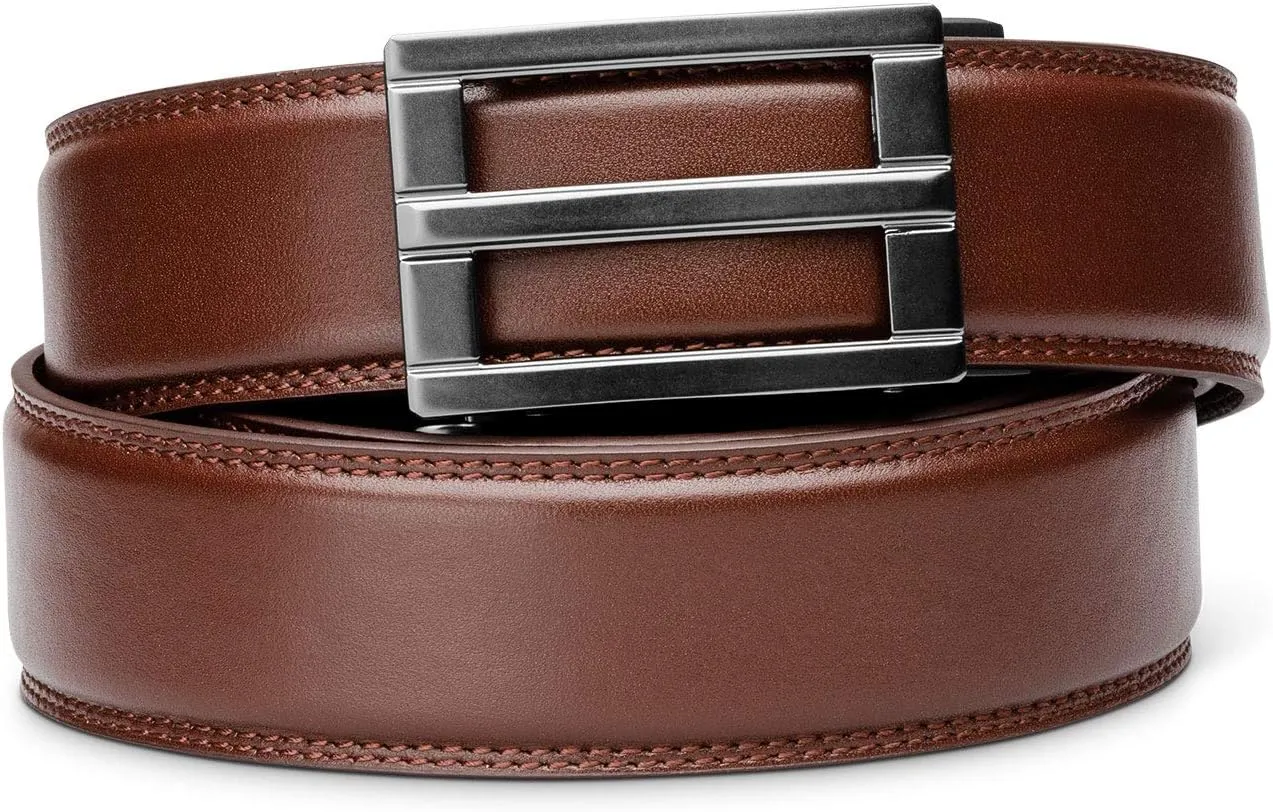 KORE Men’s Full-Grain Leather Track Belts | “Excel” Alloy Buckle