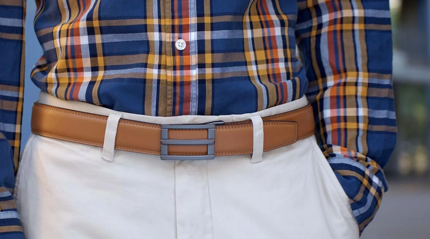 KORE Men’s Full-Grain Leather Track Belts | “Excel” Alloy Buckle