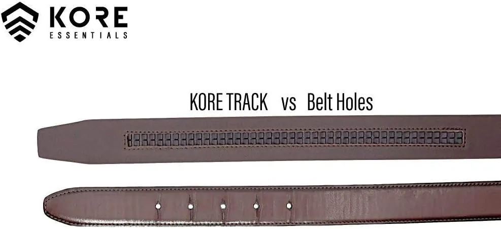 KORE Men’s Full-Grain Leather Track Belts | “Excel” Alloy Buckle