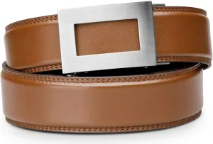 KORE Men’s Full-Grain Leather Track Belts | “Icon” Stainless Steel Buckle
