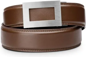 KORE Men’s Full-Grain Leather Track Belts | “Icon” Stainless Steel Buckle